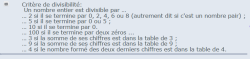 Critères de divisibilités